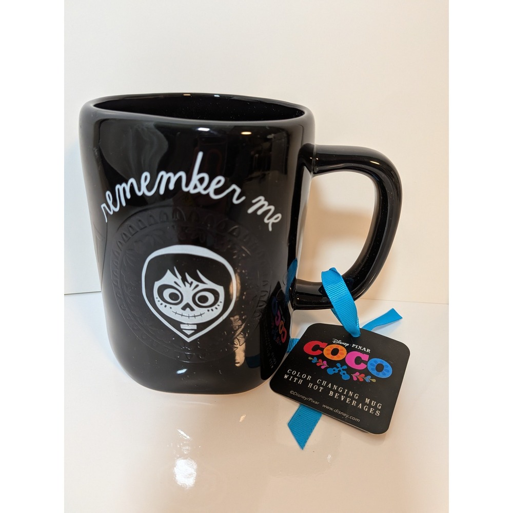 Disney Pixar Coco Rae Dunn Color Changing Mug Remember Me Black Ceramic New